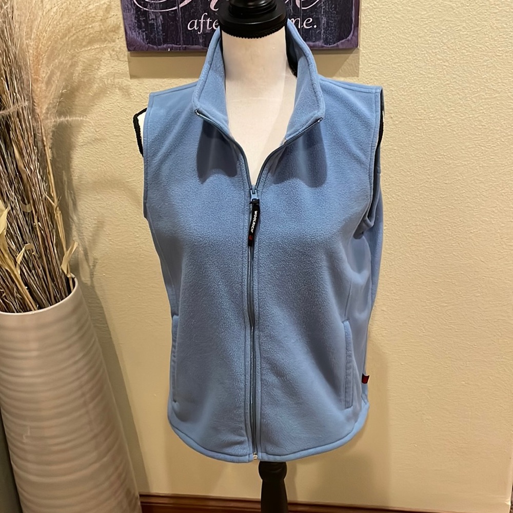 Woolrich Fleece Full Zip Gorpcore Blue Vest Size Medium